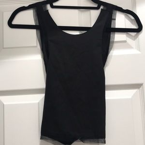 Tobi Black crop top with crossed back